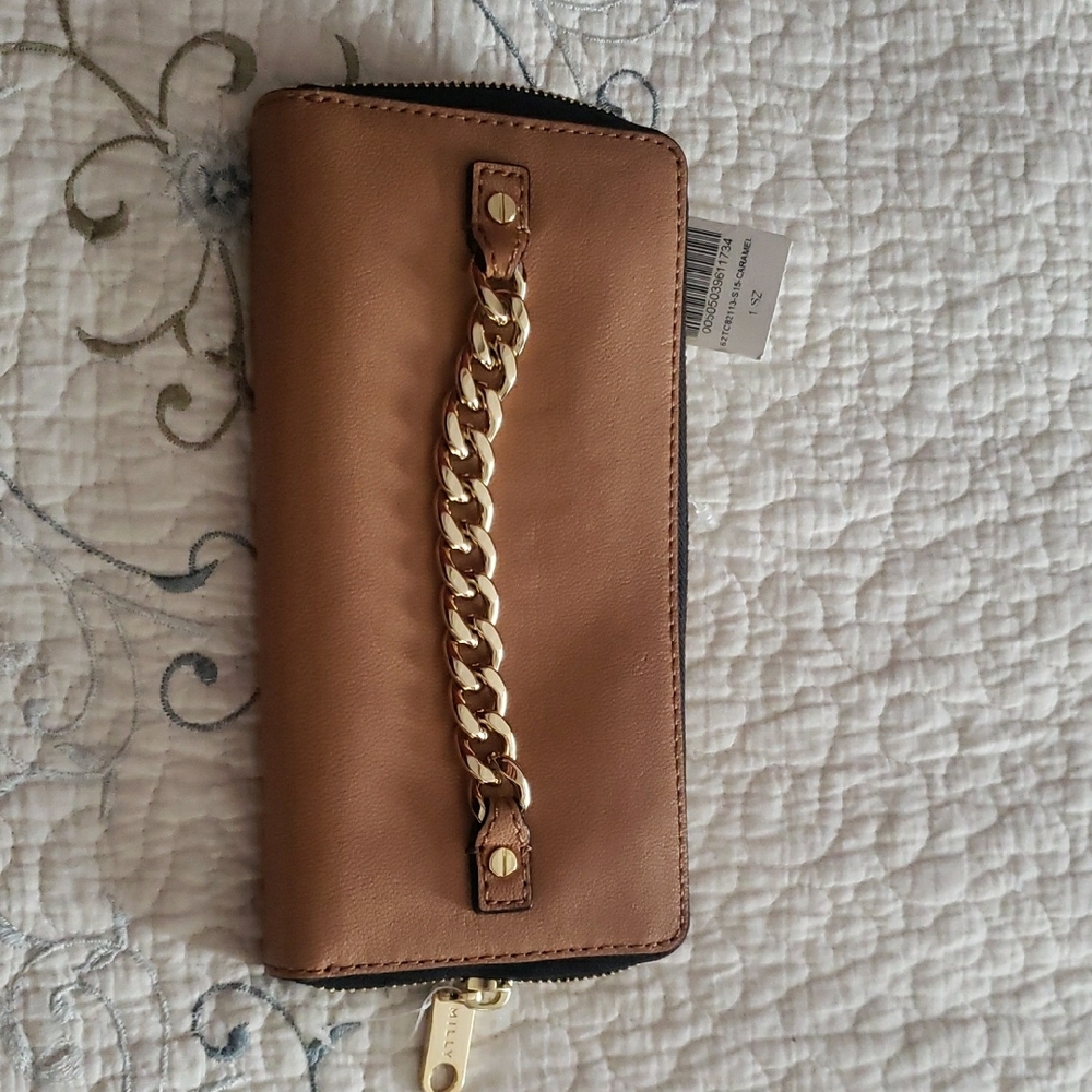 Michael Kors Brown Wallet with Gold Chain